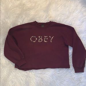 Obey cropped crew neck